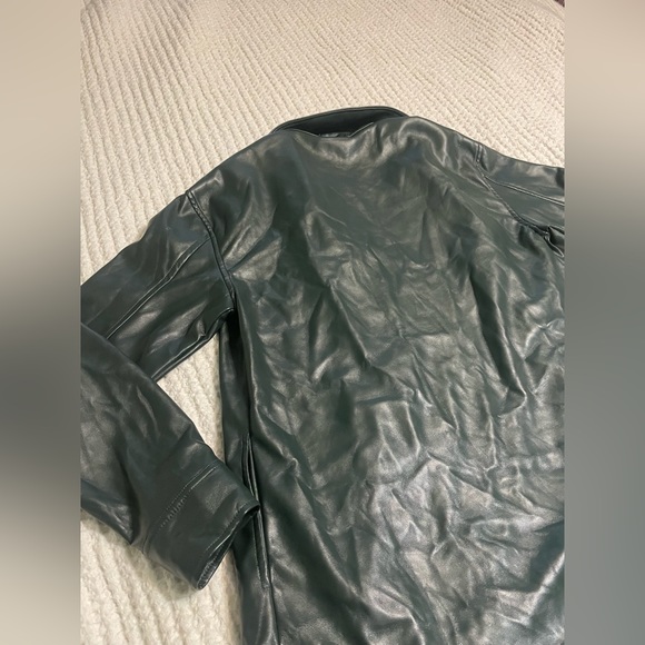 Maison Cinqcent fake leather forest green shacket✨ - Picture 6 of 7